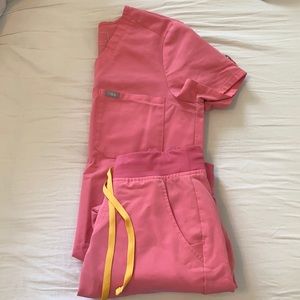 Neon Pink FIGS Scrubs Set